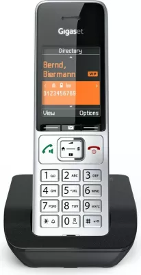 Telefon pa tel Gigaset COMFORT 500, DECT, Speakerphone, 200 kontakte, ID thirrësit, Ngjyrë e zezë dhe argjendtë