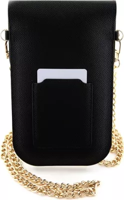 Mbështjellës Hello Kitty Leather Metal Logo Chain për celular, lëkurë artificiale, i zi