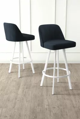 Set karrigesh për bar (4 copë), Hanah Home, Atex, antracit, e bardhë