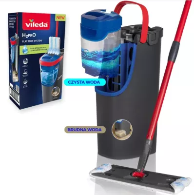 Mop i sheshtë Vileda H2prO, mikrofibër, i zi