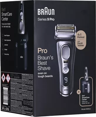 Makinë rroje Braun Series 9 Pro 9465CC, Trimer, E zezë, Argjendtë