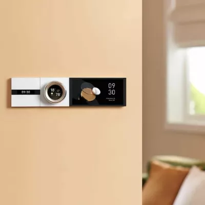 Switch smart me ekran AQARA Touchscreen Dial V1 EU DS-K01D, LCD 2.08\", Wi-Fi 2.4/5GHz + Zigbee 3.0 + Matter, i bardhë