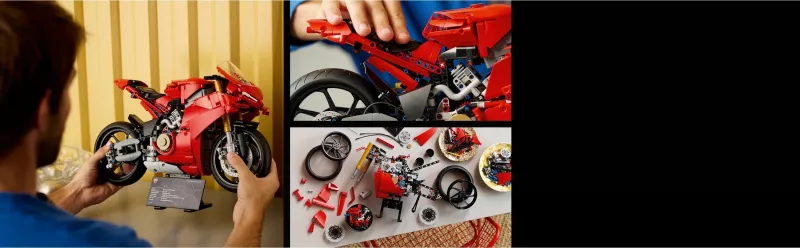 Set ndërtimi LEGO Ducati Panigale V4 S, 1603 copë, ngjyrë e kuqe