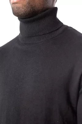 Xhemper me golf për meshkuj Jack & Jones Emil Knit Roll Neck STS 12157417, i zi [Madhësia: XS]