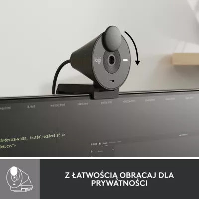 Webkamerë Logitech Brio 300 Full HD 1080p USB-C, Graphite (960-001436)