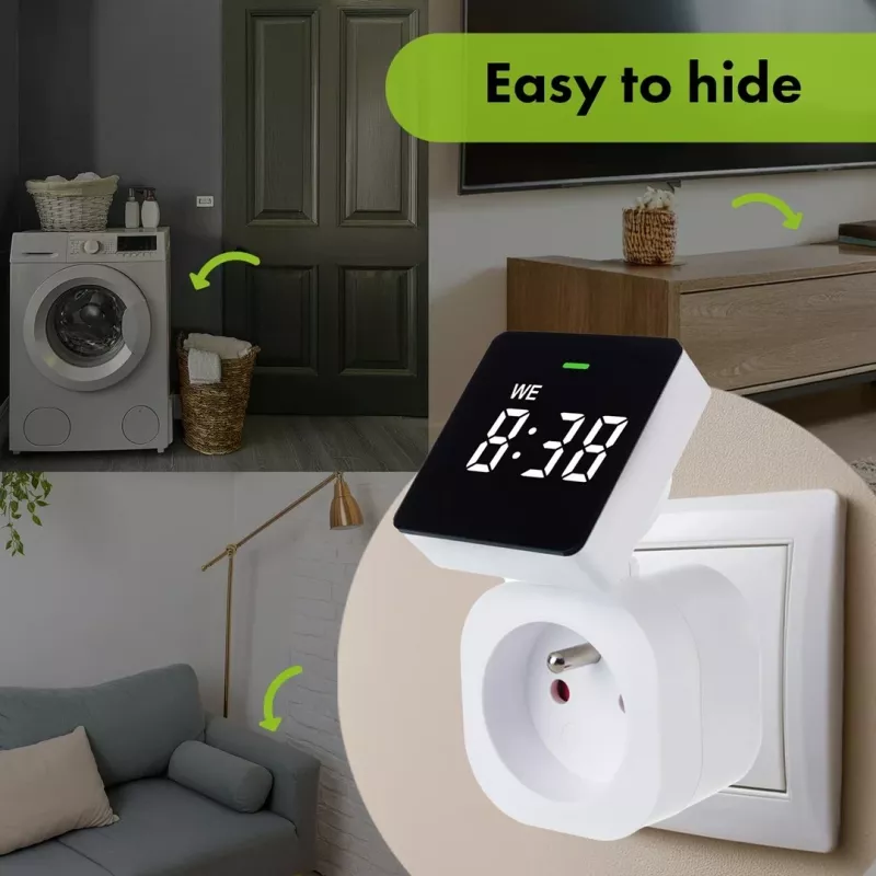 Ndërrues kohe digjital GreenBlue GB610 E, 16A, IP20, Bardhë
