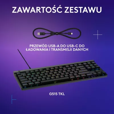 Tastierë Logitech G515 TKL, mekanike, RGB, e zezë