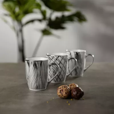 Filxhan Chic, porcelan New Bone China, i bardhë me detaje argjendi, 8x8x11cm