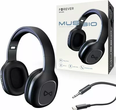Kufje Forever BTH-505 Bluetooth ANC, mikrofon, 8h, të zeza