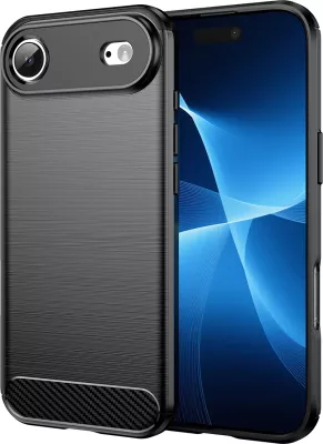 Mbështjellës Hurtel Carbon Case për iPhone 17 Air, TPU, i zi