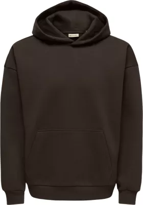 Duks me kapuç Only & Sons Onsceres Ovz Ls Hoodie Sweat Noos 22036786, kafe [Madhësia: M]