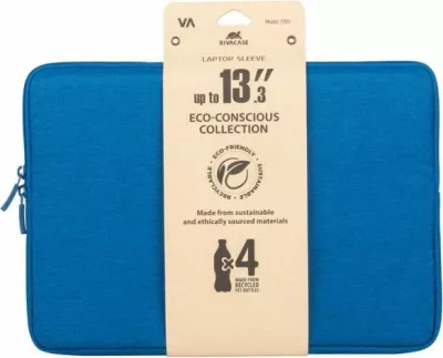 Mbrojtëse (sleeve) për laptop RIVACASE 7703 13.3-14\", RPET poliester, Azure Blue
