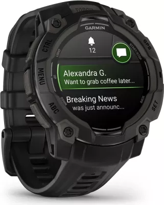 Smartwatch Garmin Instinct 3 AMOLED, 4 GB, GPS, e zezë