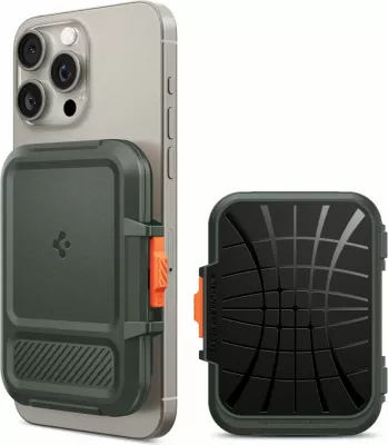 Mbështjellës Spigen Lock Fit MagSafe për karta, i gjelbër