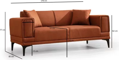 Divan dy ulës, ngjyrë e kuqe qeramike, Horizon