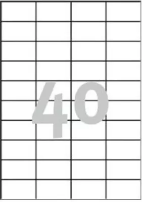 Etiketa vetëngjitëse, Avery Zweckform, 3651, 52.5 x 29.7 mm, A4, paketë 100 fletë, bardhë