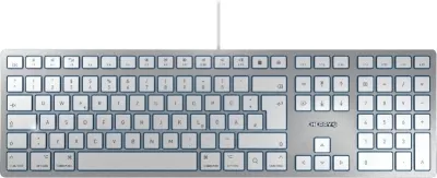 Tastierë, Cherry, JK-1610DE-1, me kabllo USB, layout gjerman (DE), numpad, argjendtë