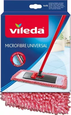 Insert për mop të sheshtë Vileda Style 140995, microfiber universal, e kuqe