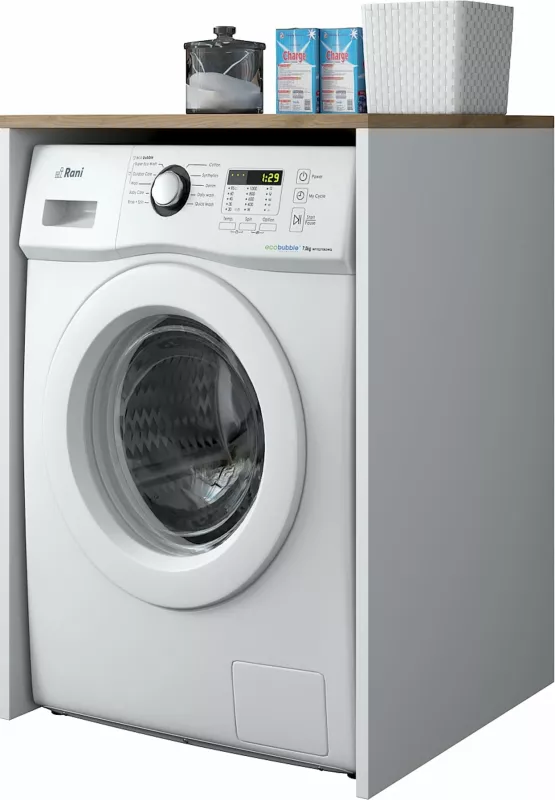 Dollap për lavatriçe, ngjyrë arrë dhe e bardhë, Hanah Home KD103 - 2341