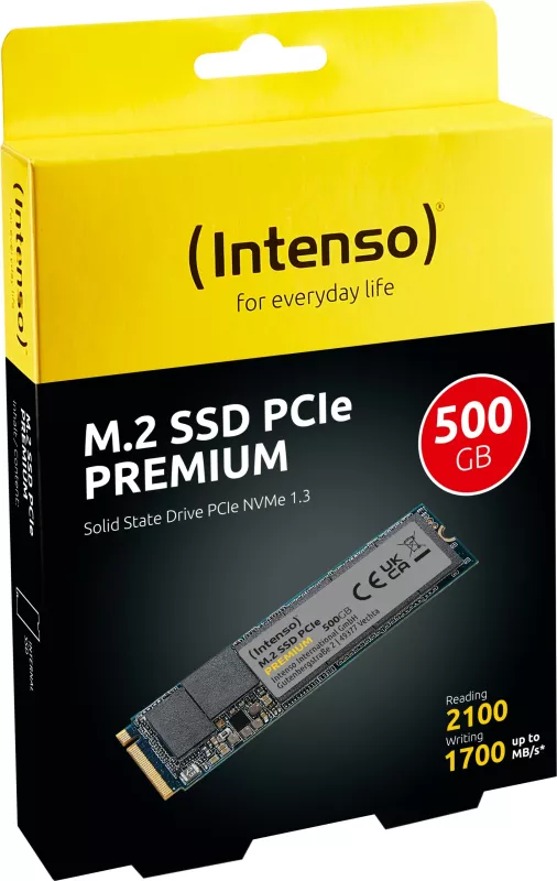 SSD Intenso 500GB Premium M.2 PCIe, 500 GB, 2100 MB/s