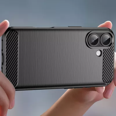 Mbështjellës Hurtel Carbon Case për iPhone 17, i zi