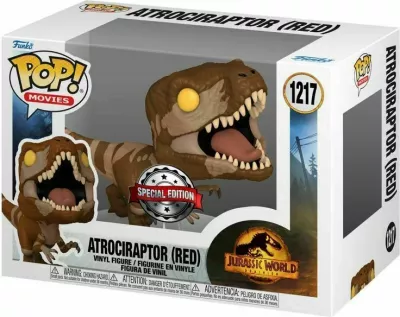 Figurinë koleksionuese Funko Pop Movies JW3 Atrociraptor, vinyl, e kuqe