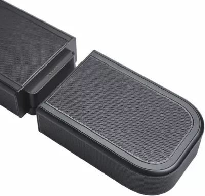 Soundbar JBL Bar 1000 MK2 7.1.4 Dolby Atmos/DTS:X 10\" subwoofer wireless 880W RMS, e zezë, set me subwoofer dhe altoparlantë të pasëm