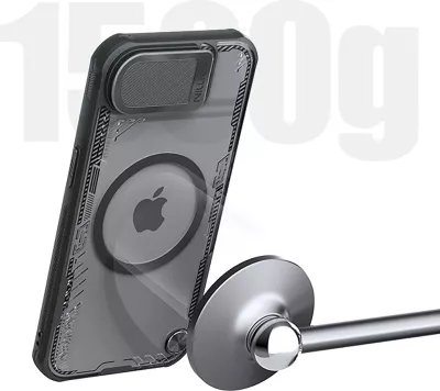 Mbështjellës Nillkin Iceblade Prop Magnetic për iPhone 16e, me kapak kamere dhe stand, i zi