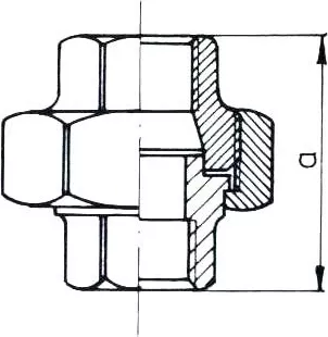 Bashkues i dyfishtë i sheshtë, Odlewnia Zawiercie, Flat Double Union, 3/4\", me filetë, galvanizuar