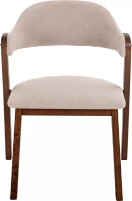 Karrige për ngrënie RIDER FH9734.02 dru gome ngjyrë arre-stof ecru 59x59x83Hcm., set prej 2 copë