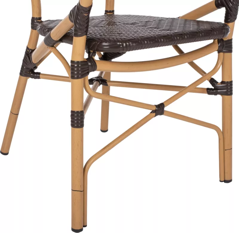 Karrige alumini FH5926.01, pamje bambuje, ratan PE kafe, 56x62x95H cm