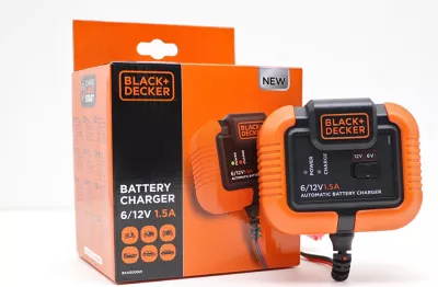 Karikues baterie Black&Decker BXAE00021 6-12V 1.5A për motoçikleta dhe vetura