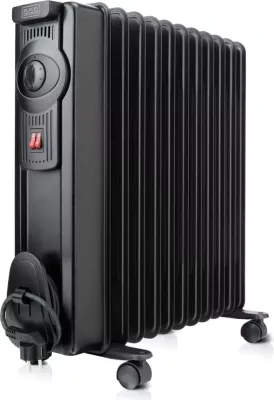 Radiator elektrik me vaj Black&Decker BXRA2000E 2000W, termostat i rregullueshëm, 11 elemente, i zi
