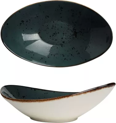 Tas porcelani Fine Dine Arando Boat 250x160 mm, gri, set 6 copë