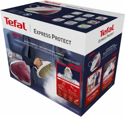 Hekur me stacion avulli Tefal Express Protect SV9201E0 2800W 7.5 bar bardhë/kuqe