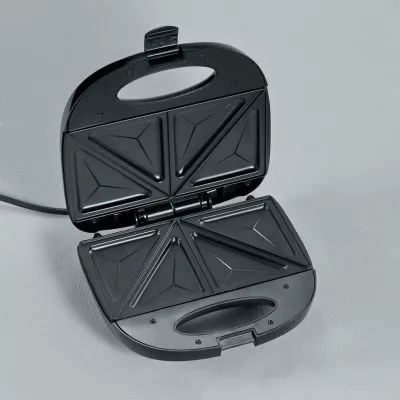 Aparat sanduiçesh, Severin SA 2969, 600W, pllaka jo-ngjitëse, trup çelik inox, i zi