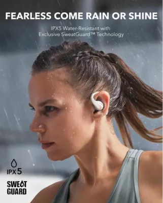Kufje wireless Anker Soundcore AeroFit Pro A3871G21, LDAC, 46h me kasë, IPX5, të bardha, set me kasë karikimi