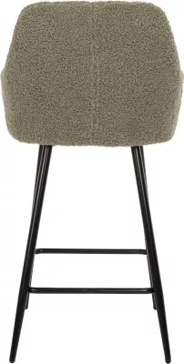 Karrige për bar, lartësi mesatare, STRIKE, FH8592.03, ngjyrë fistik, pëlhurë TEDDY, këmbë metalike të zeza, 50x50x94.5H cm., set prej 2 copë