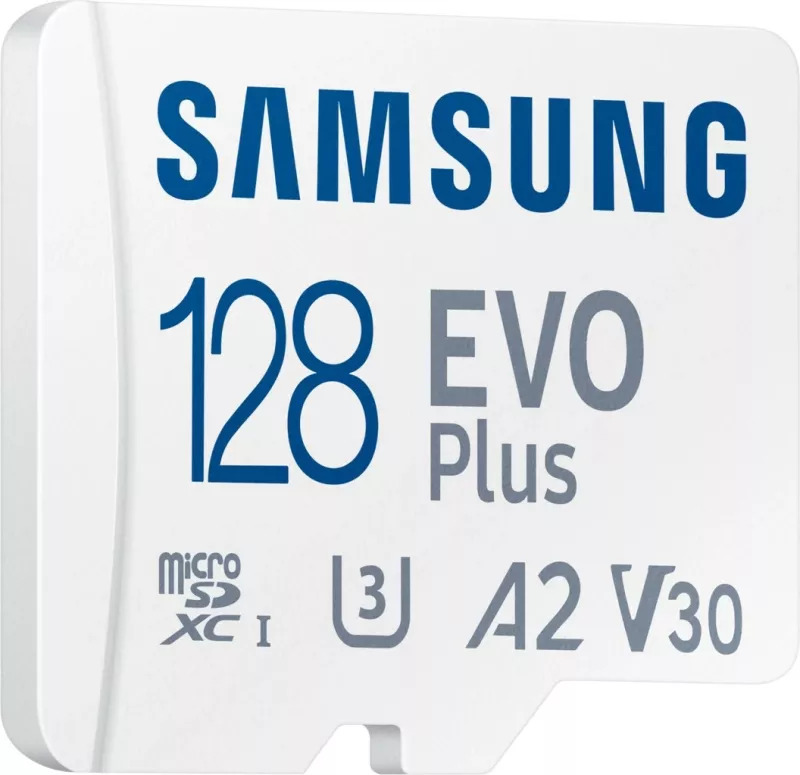 Kartelë memorie Samsung MB-MC128S, 128 GB, MicroSDXC, UHS-I, 160 MB/s, Class 3 (U3), V30, e bardhë
