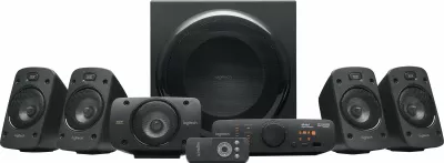 Altoparlantë Logitech Z906, 500 W, 1000 W, IR, të zeza