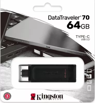 Pendrive Kingston DataTraveler 70 DT70/64GB 64 GB USB-C 3.2 Gen 1, i zi