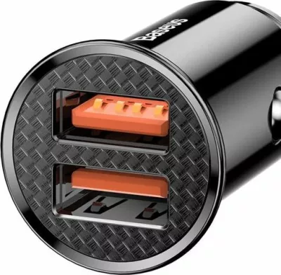 Karikues veture Baseus Circular CCALL-YD01, 2x USB-A, 30 W, 5.1 A, 12/24 V, fast charging, zi