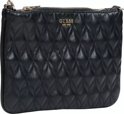 Çantë dore Guess Maxine Quilted Flat PW7577 P6322 për femra, e zezë