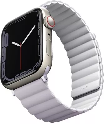 Rrip silikoni për Apple Watch UNIQ Revix, 42/44/45/49mm, dyngjyrësh vjollcë-e bardhë