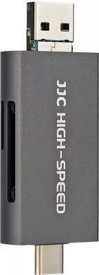 Lexues kartele memorjeje JJC CR-UTC4AC USB 3.1 300MB/s USB-C/USB-A dual slot SD/microSD, gri