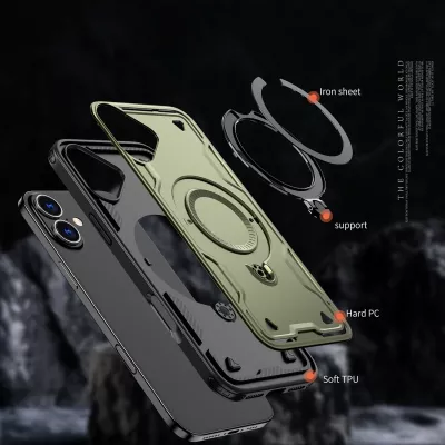 Mbështjellës Hurtel Hybrid Armor Trendy me MagSafe për iPhone 16, Jeshil