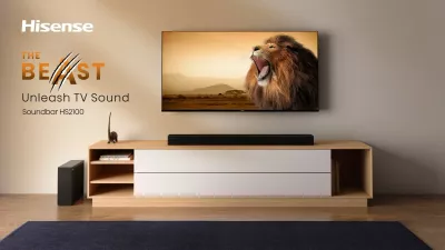 Soundbar HISENSE HS2100, 2.1 kanale, 240 W, E zezë