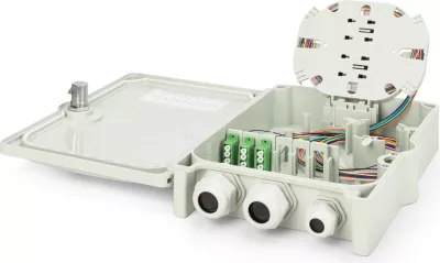 Kutia shpërndarëse fibër optike Digitus FTTH/FTTB, 12 fibra, LC/APC, e bardhë