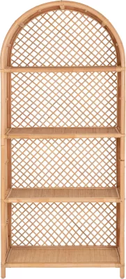 Raft librash FH9552 prej ratanit natyral, ngjyrë natyrale, 80x40x182H cm