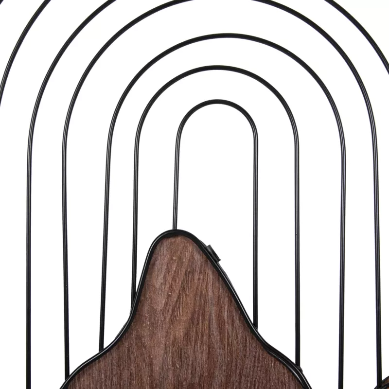 Dekor për mur, ngjyrë druri natyral dhe metal i zi, FH4220, 60x3.5x93 cm